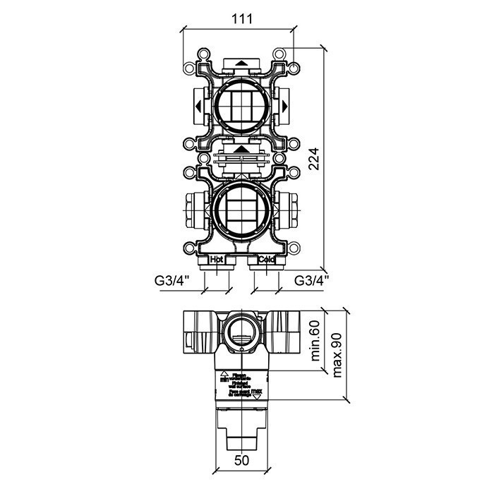 Almar внутренняя часть для смесителя, water control modular, e186906