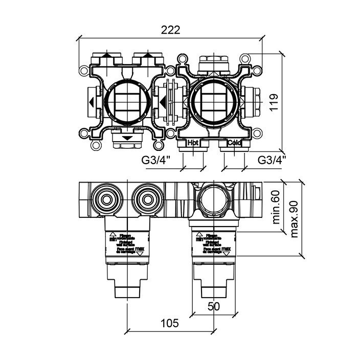 Almar внутренняя часть для смесителя, water control modular, e176902