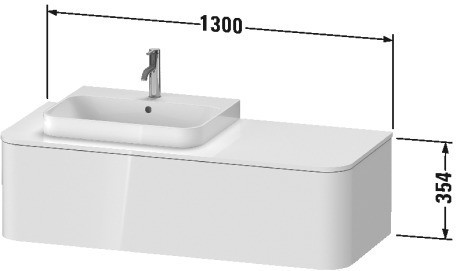 Duravit тумба подвесная для консоли plus, happy d.2 plus, hp4942m8080 цвет: графит