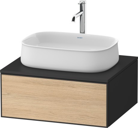 Duravit тумба подвесная под раковину 550 мм х 650 мм х 281 мм, zencha, ze4810030800000 цвет: натуральный дуб/графит суперматовый