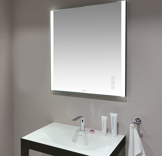 Duravit зеркало с подсветкой 820 мм х 800 мм, версия icon, xviu, xv70420b2b2 цвет: черный матовый