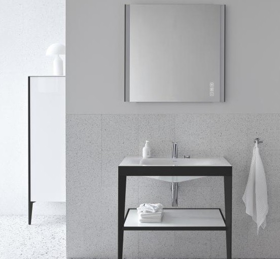 Duravit зеркало с подсветкой 820 мм х 800 мм, версия icon, xviu, xv70420b2b2 цвет: черный матовый