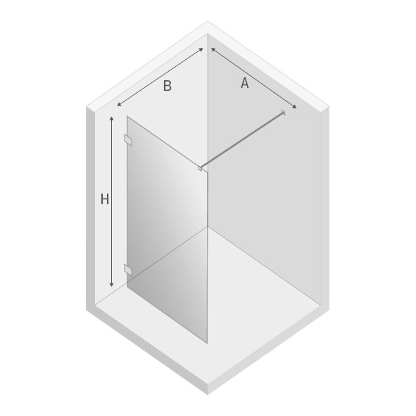 Душевое ограждение eventa 50x200, New trendy Eventa chrome, хром арт. EXK-4615