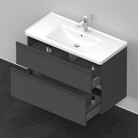 Duravit тумба подвесная под раковину 984 мм х 452 мм, d-neo, de435604949 цвет: графит матовый