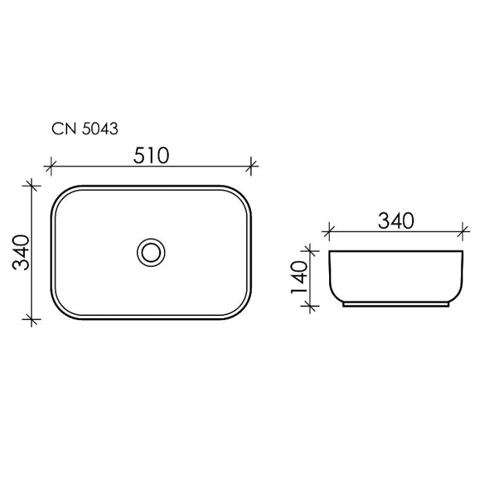 Ceramicanova раковина накладная element, cn5043 цвет: белый