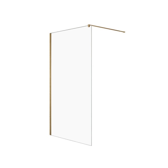 Душевое ограждение gold satin 100x200, New trendy Velio, брашированное золото арт. D-0191B
