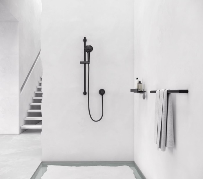 Keuco встраиваемый запорный вентиль с выводом для шланга с рукояткой pure, с круглой розеткой, ixmo, черный матовый арт. 59541 370101