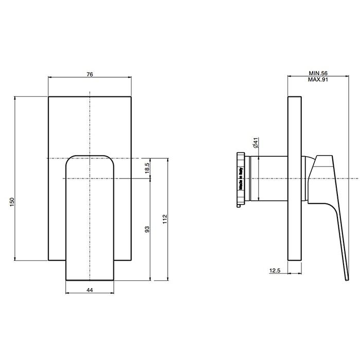 Fima Carlo Frattini смеситель для душа, встраиваемый, fit, черный арт. f3389e1ns