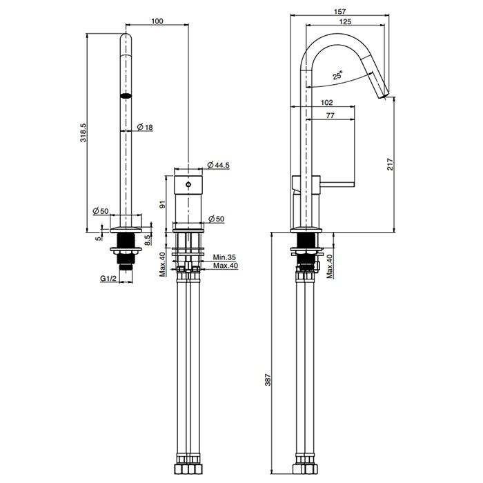 Fima Carlo Frattini смеситель для раковины, на 2 отв., с донным клапаном, spillo up, черный арт. f3271ncns