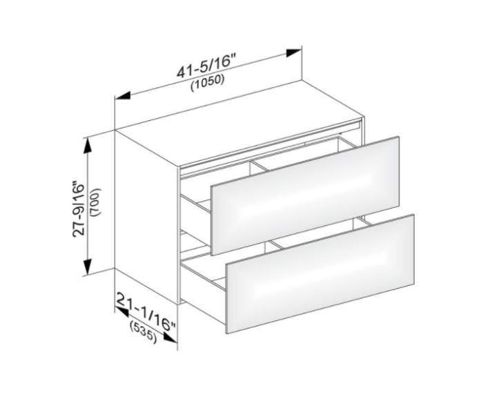 Keuco тумба боковая подвесная с двумя выдвижными фронтами, с внутренней светодиодной подсветкой, edition 11, черный арт. 31325 570100