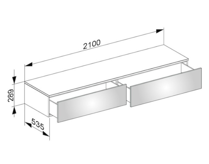 Keuco тумба боковая подвесная с двумя выдвижными фронтальными ящиками, edition 400, белый арт. 31771 380000