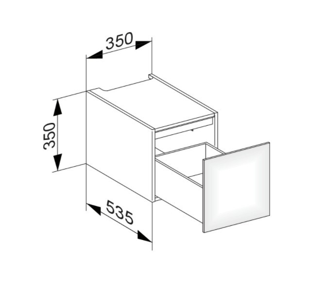 Keuco модуль нижнего шкафа для встройки снизу, с одним выдвижным ящиком, с внутренней светодиодной подсветкой, edition 11, дуб светлый арт. 31310 890100