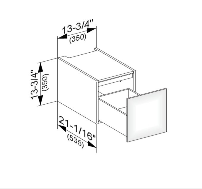 Keuco модуль нижнего шкафа для встройки снизу, с одним выдвижным ящиком, с внутренней светодиодной подсветкой, edition 11, дуб светлый арт. 31310 890100