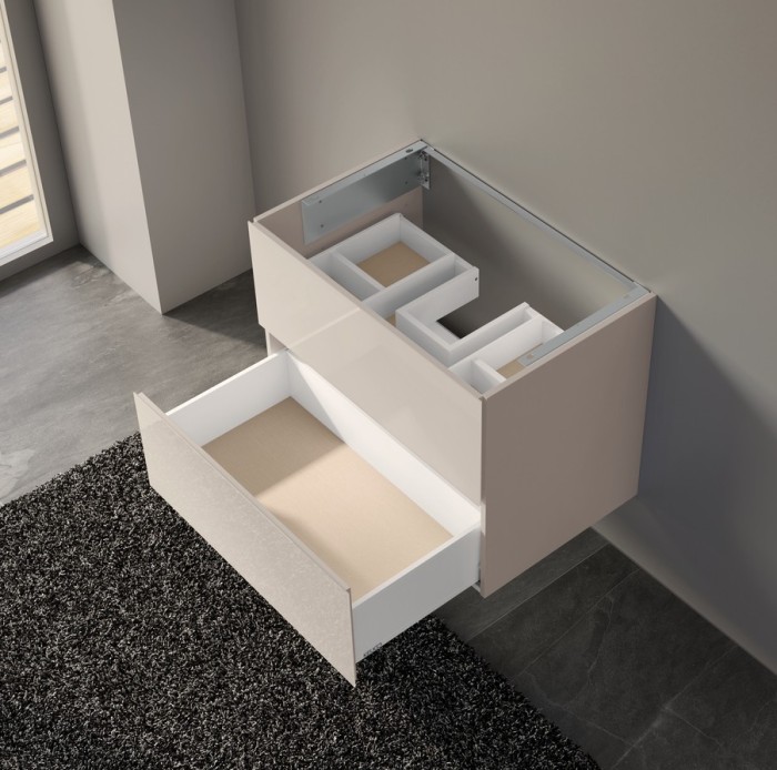 Keuco тумба подвесная под раковину 490 мм х 800 мм, c 2 выдвижными ящиками/кашемир, plan, кашемир арт. 32963 180000