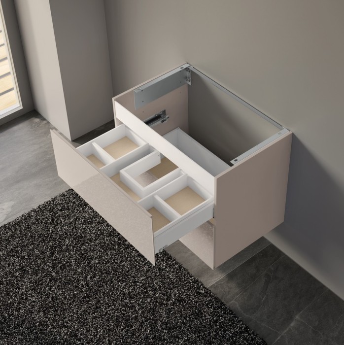 Keuco тумба подвесная под раковину 490 мм х 800 мм, c 2 выдвижными ящиками/кашемир, plan, кашемир арт. 32963 180000