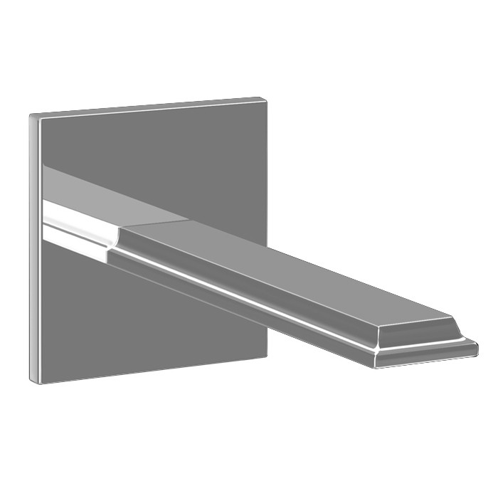 Gessi Настенный излив на 1/2” для монтажа с удаленным управлением 46112+46106 (не входит в комплект), Eleganza, 46100#149 цвет: finox