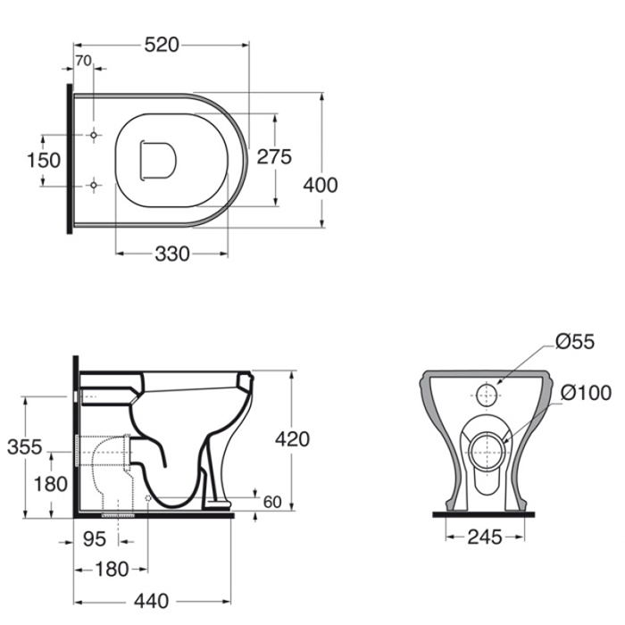 AZZURRA унитаз напольный 52х40см., слив универсальный, с креплением vfv, с сиденьем, микролифт, CHARME, CHVCTT000000BI CHCSZA000000BI/(CHA400/Z bi) 751393 br 757193 цвет: белый