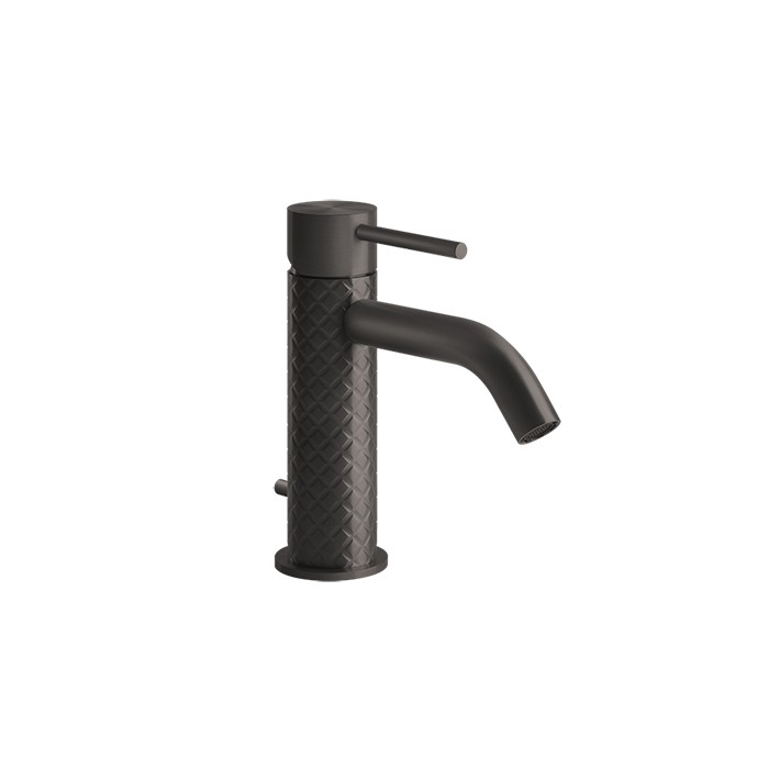 Gessi Смеситель для раковины на 1 отв. с донным клапаном, излив: 123мм, 316, 54101#707 цвет: brushed black metal pvd