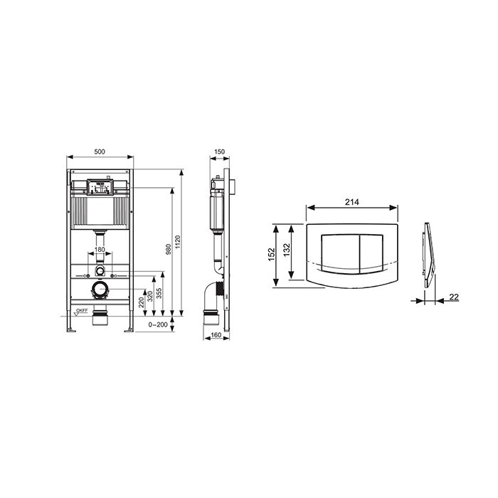 TECE модуль (4в1) в комплекте с панелью смыва белый глянец, креплениями, звукоизолирующей прокладкой, base - k440200
