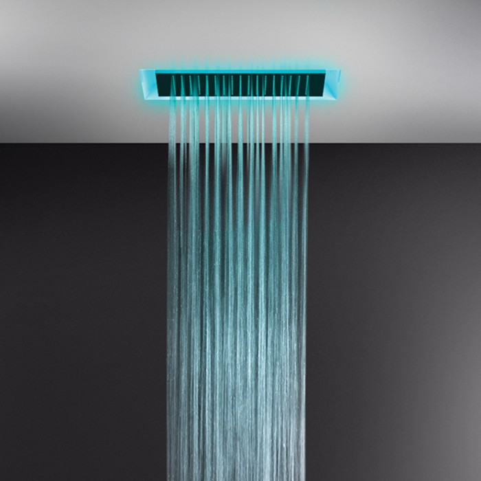 Gessi Верхний душ 30х50см., потолочный, режимы: троп. ливень, хромотерапия, пульт упр., Afilo, 57401#279 57006#238 цвет: блестящая сталь
