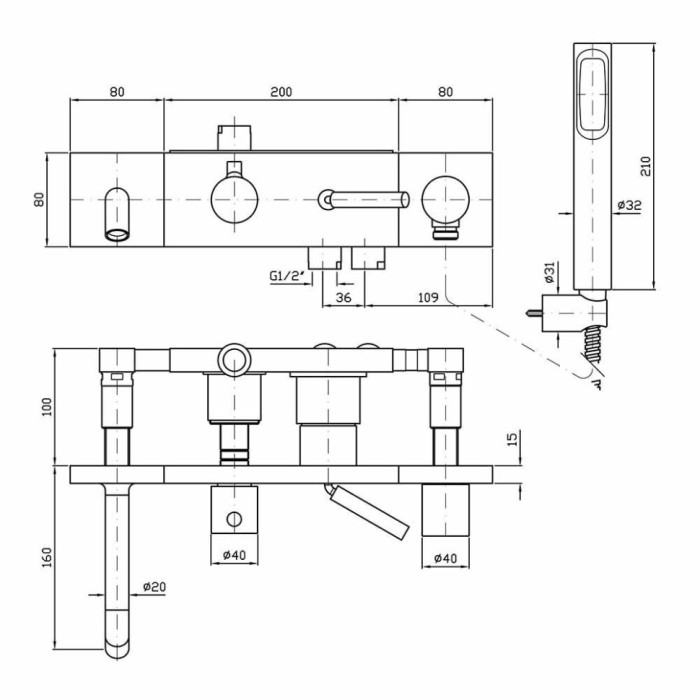 Zucchetti однорычажный смеситель для ванны-душа, pan+, хром арт. zp8044 r99696