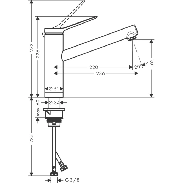 Hansgrohe смеситель для кухни, Zesis M33, хром арт. 74805000