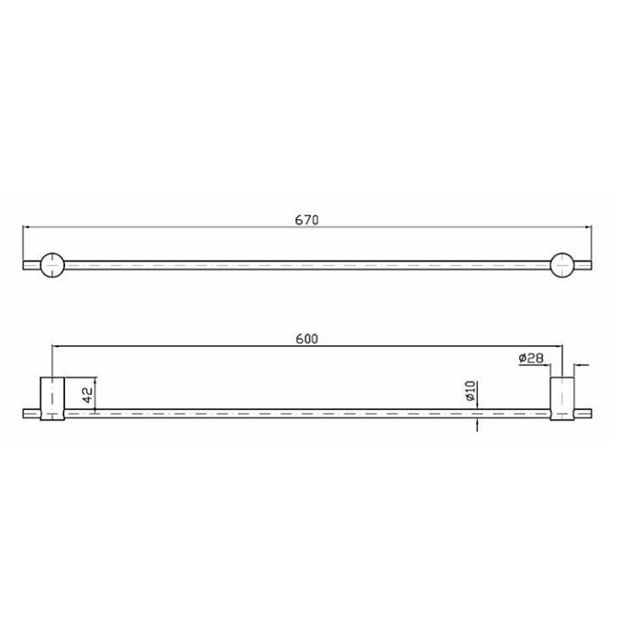 Zucchetti полотенцедержатель, 60см., подвесной, helm, нержавеющая сталь арт. zad822.x