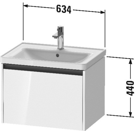 Duravit тумба подвесная под раковину 455 мм х 634 мм х 440 мм, ketho.2, k25082049490000 цвет: графит матовый