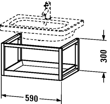 Duravit полочка подвесная для раковины/графит, durastyle, ds987104977 цвет: американский орех/графит матовый