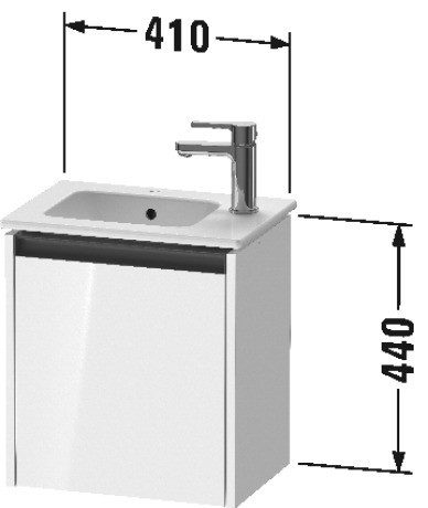 Duravit тумба подвесная под раковину 292 мм х 410 мм х 440 мм, с 1 дверцей, ketho.2, k25060l16160000 цвет: чёрный дуб