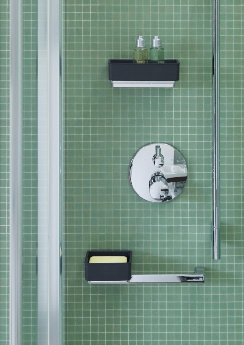 Duravit поручень с мыльницей для ванной с мыльницей, openspace, 791874680000000 цвет: черный/хром