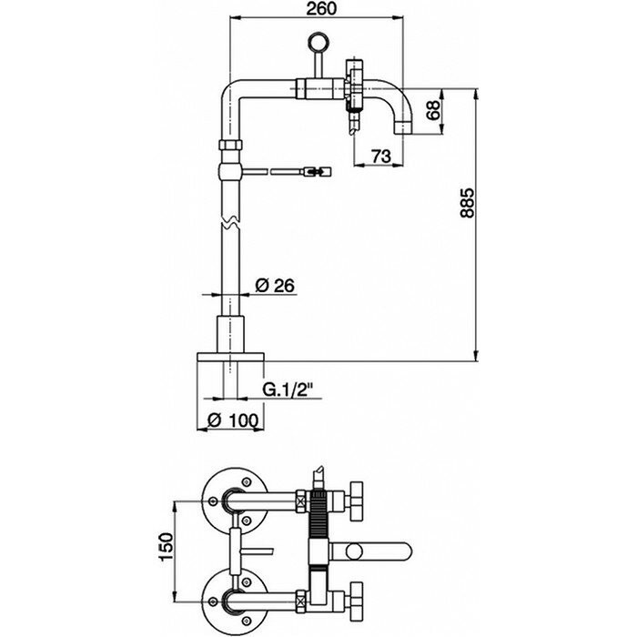 Cisal смеситель напольный для ванны с ручной лейкой, держателем, шлангом 150 см ba00420021 barcelona, цвет: хром