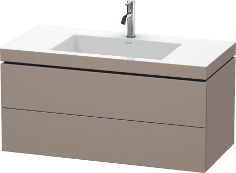 Duravit тумба подвесная с раковиной, l-cube, lc6928o4343 цвет: базальт матовый