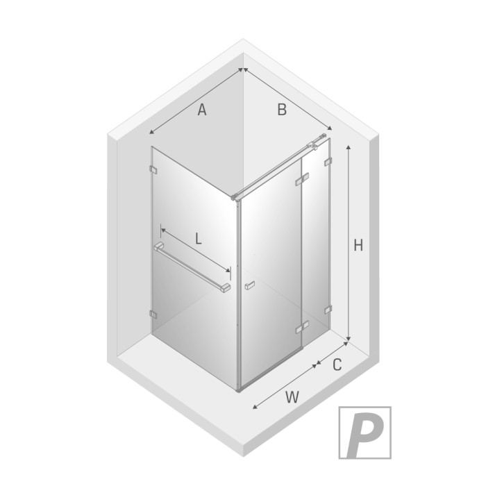 Душевое ограждение r 100x80x200, New trendy Avexa white, белый арт. EXK-2804