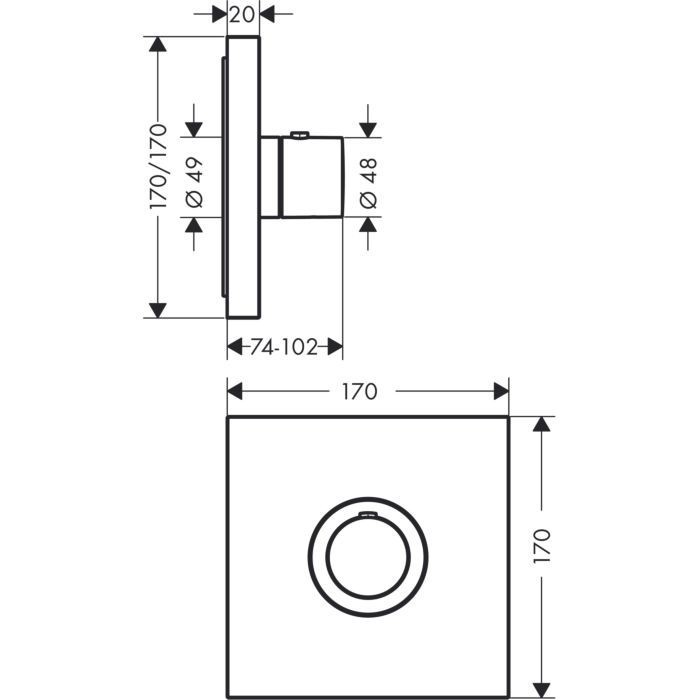 AXOR термостат для душа, ShowerSelect, красное золото арт. 36718300