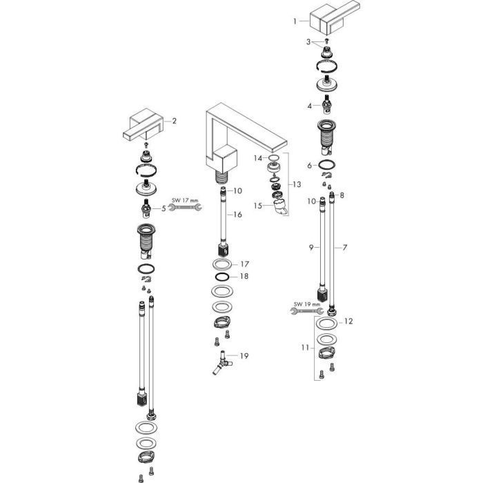 AXOR смеситель для раковины, Edge, полированный черный хром арт. 46050330