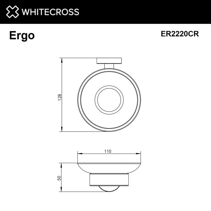 Мыльница подвесная, Whitecross Ergo chrome, хром арт. ER2220CR