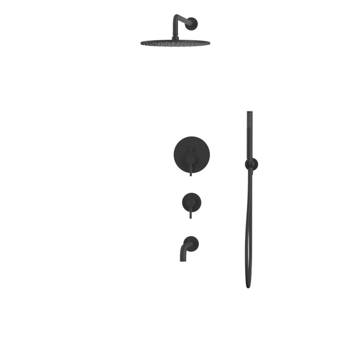 Душевая система скрытого монтажа, Whitecross Y black, черный мат арт. YSET07BL