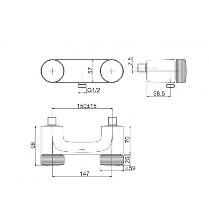 Fima Carlo Frattini смеситель для душа внешнего монтажа без душевого комплекта, texture collection, хром арт. f5605/1hcr
