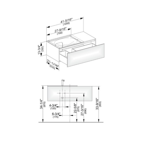 Keuco тумба подвесная под раковину с одним выдвижным фронтом, с внутренней светодиодной подсветкой, edition 11, кашемир арт. 31153 180100