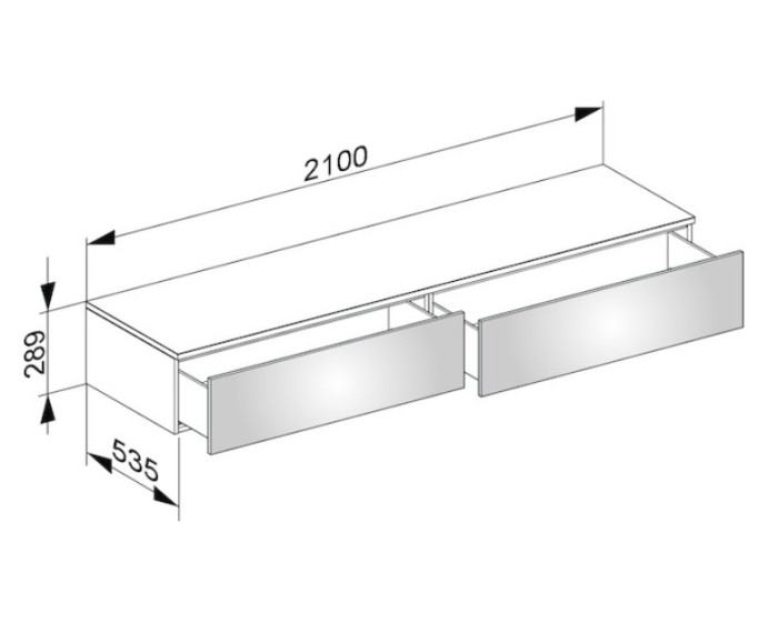 Keuco тумба боковая подвесная с двумя выдвижными фронтальными ящиками антарцит, edition 400, антрацит арт. 31771 390000