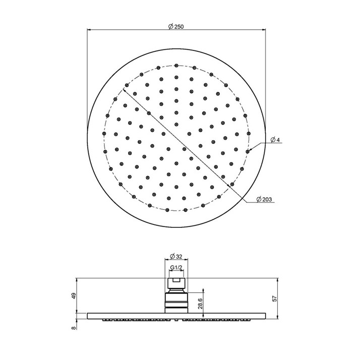 Fima Carlo Frattini верхний душ из латуни d 250 мм. wellness, золото арт. f2621/2os