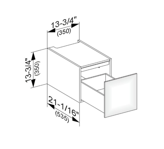 Keuco модуль нижнего шкафа для встройки снизу, с одним выдвижным ящиком, с внутренней светодиодной подсветкой, edition 11, кашемир арт. 31310 280100