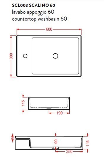 ArtCeram раковина (накладная), scl003 13 00 scalino цвет: оранжевый