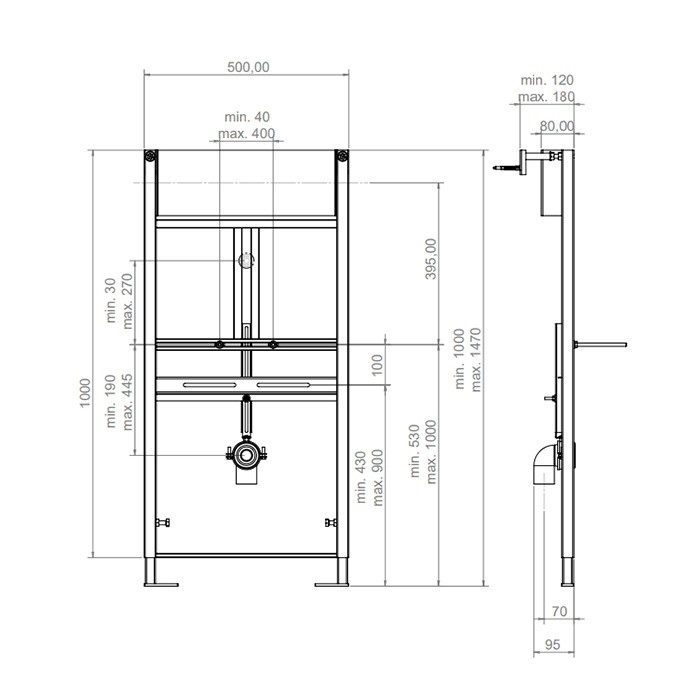 ArtCeram система инсталляции для писсуара, 700.103