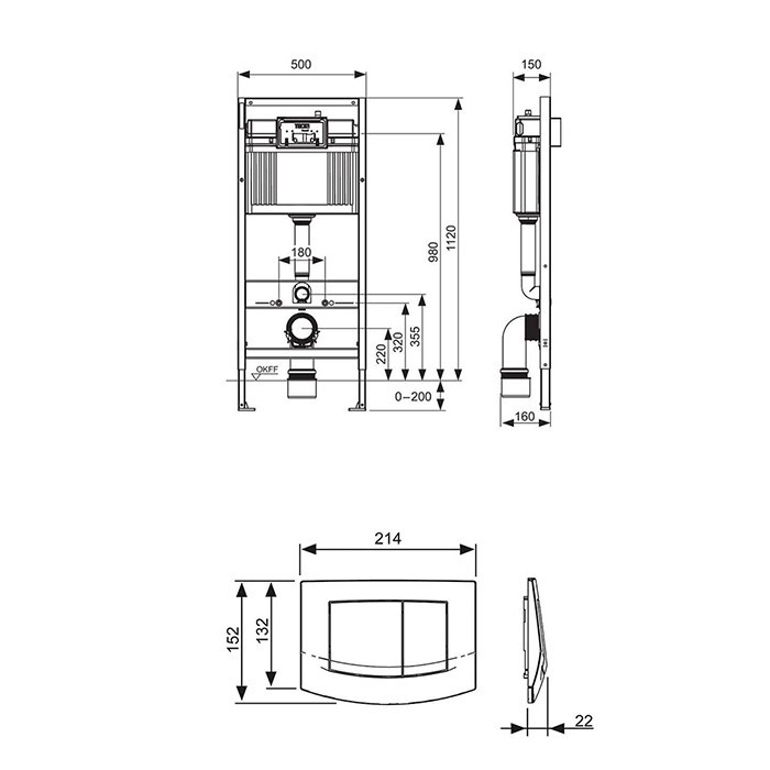 TECE модуль (4в1) в комплекте с панелью смыва хром глянец, креплениями, звукоизолирующей прокладкой, base - 9400405