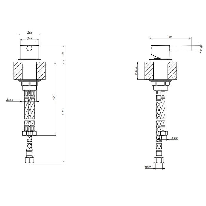 Gessi Рычаг удаленного управления, Emporio Via tortona, 18700#149 цвет: finox brushed nickel