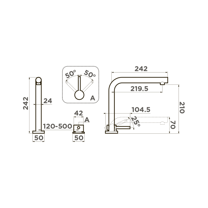 Omoikiri смеситель для кухни Nara-BN латунь/нержавеющая сталь арт. 4994328