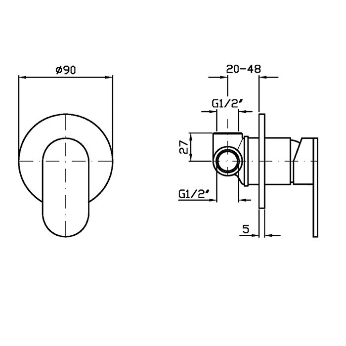 Zucchetti смеситель для душа, встраиваемый, внешняя часть, octo, brushed british gold pvd арт. zoc122.p31