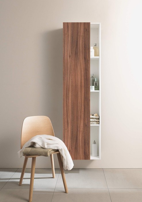 Duravit шкаф-пенал подвесной с полками, durastyle, ds1248l7979 цвет: орех натуральный